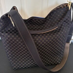 Rothy's Black and Brown Woven Shoulder Bag